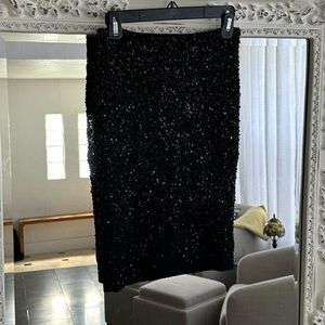 Alice + Olivia By Stacey Bendet Black Sequin Beaded Skirt
